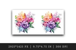 Watercolor cute glamour colorful rainbow flowers floral sparkle diamonds 20oz tumbler skinny mug wrap clipart t-shirt sublimation printable design