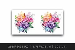 Watercolor cute glamour colorful rainbow flowers floral sparkle diamonds 20oz tumbler skinny mug wrap clipart t-shirt sublimation printable design