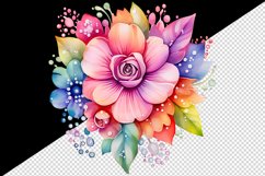 Watercolor cute glamour colorful rainbow flowers floral sparkle diamonds 20oz tumbler skinny mug wrap clipart t-shirt sublimation printable design