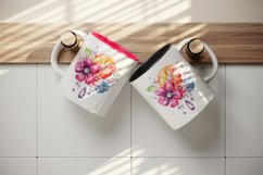 Watercolor cute glamour colorful rainbow flowers floral sparkle diamonds 20oz tumbler skinny mug wrap clipart t-shirt sublimation printable design