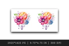Watercolor cute glamour colorful rainbow flowers floral sparkle diamonds 20oz tumbler skinny mug wrap clipart t-shirt sublimation printable design