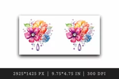 Watercolor cute glamour colorful rainbow flowers floral sparkle diamonds 20oz tumbler skinny mug wrap clipart t-shirt sublimation printable design