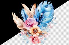 Watercolor cute glamour feather flowers floral diamonds sparkle print 20oz tumbler skinny mug wrap clipart t-shirt sublimation printable design