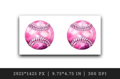 Watercolor cute glamour pink baseball ball sparkle 20oz tumbler skinny mug wrap clipart t-shirt sublimation printable design