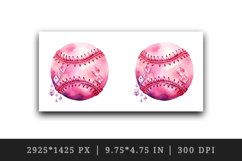 Watercolor cute glamour pink baseball ball sparkle shining diamonds 20oz tumbler skinny mug wrap clipart t-shirt sublimation printable design