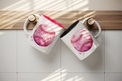 Watercolor cute glamour pink baseball ball sparkle shining diamonds 20oz tumbler skinny mug wrap clipart t-shirt sublimation printable design