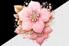 Watercolor cute glamour pink flowers floral sparkle cookie 20oz tumbler skinny mug wrap clipart t-shirt sublimation printable design