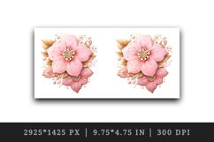 Watercolor cute glamour pink flowers floral sparkle cookie 20oz tumbler skinny mug wrap clipart t-shirt sublimation printable design