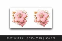Watercolor cute glamour pink flowers floral sparkle cookie 20oz tumbler skinny mug wrap clipart t-shirt sublimation printable design