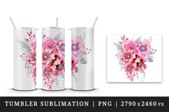 Watercolor cute glamour pink flowers floral sparkle shining diamonds 20oz tumbler skinny mug wrap clipart t-shirt sublimation printable design