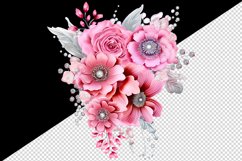 Watercolor cute glamour pink flowers floral sparkle shining diamonds 20oz tumbler skinny mug wrap clipart t-shirt sublimation printable design