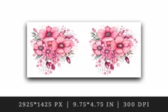 Watercolor cute glamour pink flowers sparkle shining diamonds 20oz tumbler skinny mug wrap clipart t-shirt sublimation printable design