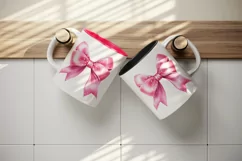 Watercolor cute glamour pink ribbons and bow hair sparkle shining diamonds 20oz tumbler skinny mug wrap clipart t-shirt sublimation printable design