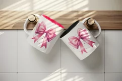 Watercolor cute glamour pink ribbons and bow hair sparkle shining diamonds 20oz tumbler skinny mug wrap clipart t-shirt sublimation printable design