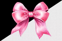 Watercolor cute glamour pink ribbons and bow hair sparkle shining diamonds 20oz tumbler skinny mug wrap clipart t-shirt sublimation printable design