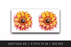 Watercolor cute glamour pink sunflower flower sparkle shining diamonds 20oz tumbler skinny mug wrap clipart t-shirt sublimation printable design