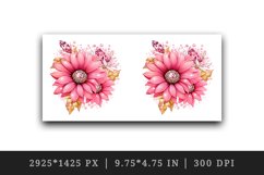Watercolor cute glamour pink sunflowers flowers floral sparkle diamonds 20oz tumbler skinny mug wrap clipart t-shirt sublimation printable design