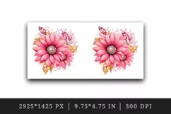 Watercolor cute glamour pink sunflowers flowers floral sparkle diamonds 20oz tumbler skinny mug wrap clipart t-shirt sublimation printable design
