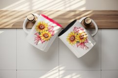 Watercolor cute glamour sunflowers flowers floral sparkle shining diamonds 20oz tumbler skinny mug wrap clipart t-shirt sublimation printable design