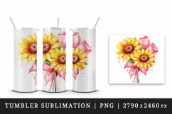 Watercolor cute glamour sunflowers flowers floral sparkle shining diamonds 20oz tumbler skinny mug wrap clipart t-shirt sublimation printable design