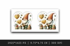 Watercolor cute gnome beekeeper tending to beehives bees hearts print 20 oz tumbler skinny mug wrap clipart t-shirt sublimation printable design