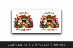 Watercolor cute gnome family fireplace presents gifts Christmas quote print 20 oz tumbler skinny mug wrap clipart t-shirt sublimation printable design
