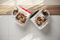 Watercolor cute gnome family fireplace presents gifts Christmas quote print 20 oz tumbler skinny mug wrap clipart t-shirt sublimation printable design