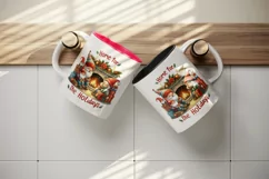 Watercolor cute gnome family fireplace presents gifts Christmas quote print 20 oz tumbler skinny mug wrap clipart t-shirt sublimation printable design