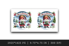 Watercolor cute gnome holding gift box snowy Merry Christmas quote print 20 oz tumbler skinny mug wrap clipart t-shirt sublimation printable design