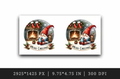 Watercolor cute gnome hot cocoa fireplace Merry Christmas quote print 20 oz tumbler skinny mug wrap clipart t-shirt sublimation printable design
