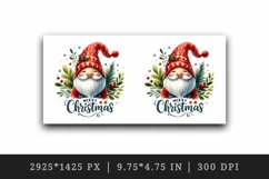 Watercolor cute gnome lights Merry Christmas quote New Year winter print 20 oz tumbler skinny mug wrap clipart t-shirt sublimation printable design