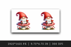Watercolor cute gnome mushroom heart love Valentine Day card print 20 oz tumbler skinny mug wrap clipart t-shirt sublimation printable design