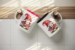 Watercolor cute gnome mushroom heart love Valentine Day card print 20 oz tumbler skinny mug wrap clipart t-shirt sublimation printable design