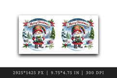 Watercolor cute gnome reindeer Merry Christmas quote New Year winter print 20 oz tumbler skinny mug wrap clipart t-shirt sublimation printable design