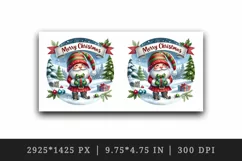 Watercolor cute gnome reindeer Merry Christmas quote New Year winter print 20 oz tumbler skinny mug wrap clipart t-shirt sublimation printable design