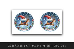 Watercolor cute gnome riding reindeer Merry Christmas quote print 20 oz tumbler skinny mug wrap clipart t-shirt sublimation printable design