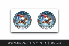 Watercolor cute gnome riding reindeer Merry Christmas quote print 20 oz tumbler skinny mug wrap clipart t-shirt sublimation printable design