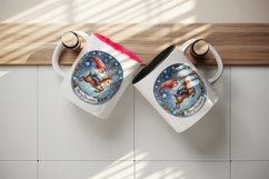 Watercolor cute gnome riding reindeer Merry Christmas quote print 20 oz tumbler skinny mug wrap clipart t-shirt sublimation printable design