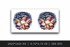 Watercolor cute gnomes gifts under starry sky Merry Christmas quote print 20 oz tumbler skinny mug wrap clipart t-shirt sublimation printable design