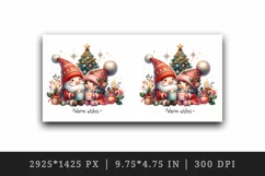 Watercolor cute gnomes hot cocoa Christmas tree Warm Wishes quote print 20 oz tumbler skinny mug wrap clipart t-shirt sublimation printable design