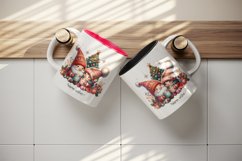 Watercolor cute gnomes hot cocoa Christmas tree Warm Wishes quote print 20 oz tumbler skinny mug wrap clipart t-shirt sublimation printable design