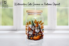 Watercolor Cute Gnomes in Autumn Clipart, Autumn Mug PNG Product Image 5