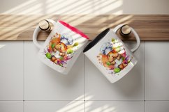 Watercolor cute guinea pig chef with toque animal pet print 20 oz tumbler skinny mug wrap clipart t-shirt sublimation printable design