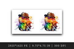 Watercolor cute guinea pig detective cloak and hat animal pet print 20 oz tumbler skinny mug wrap clipart t-shirt sublimation printable design