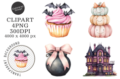 Watercolor Cute Halloween Clipart Product Image 1