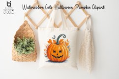 Watercolor Cute Halloween Pumpkin Clipart, Pumkin Mug PNG Product Image 6