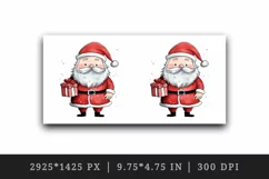Watercolor cute happy Santa Claus Merry Christmas New Year winter print 20 oz tumbler skinny mug wrap clipart t-shirt sublimation printable design