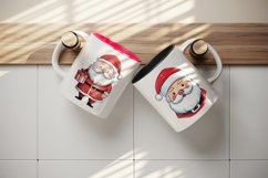 Watercolor cute happy Santa Claus Merry Christmas New Year winter print 20 oz tumbler skinny mug wrap clipart t-shirt sublimation printable design