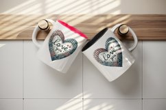 Watercolor cute heart cozy knitted pattern Love You quote Valentine Day print 20 oz tumbler mug wrap clipart t-shirt sublimation printable design