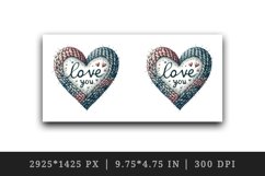 Watercolor cute heart cozy knitted pattern Love You quote Valentine Day print 20 oz tumbler mug wrap clipart t-shirt sublimation printable design